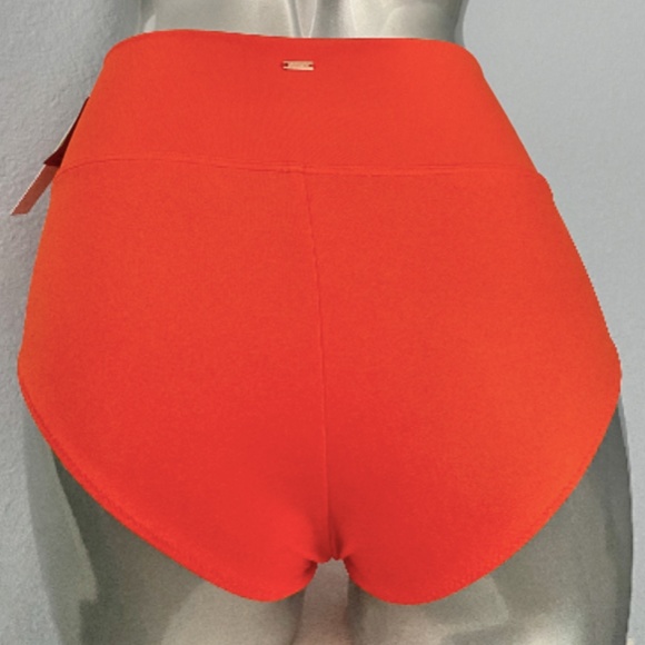 PINK Victorias Secret Swim Suit Set Orange Wrap Top & High Waist Bikini Bottom S - Picture 8 of 8